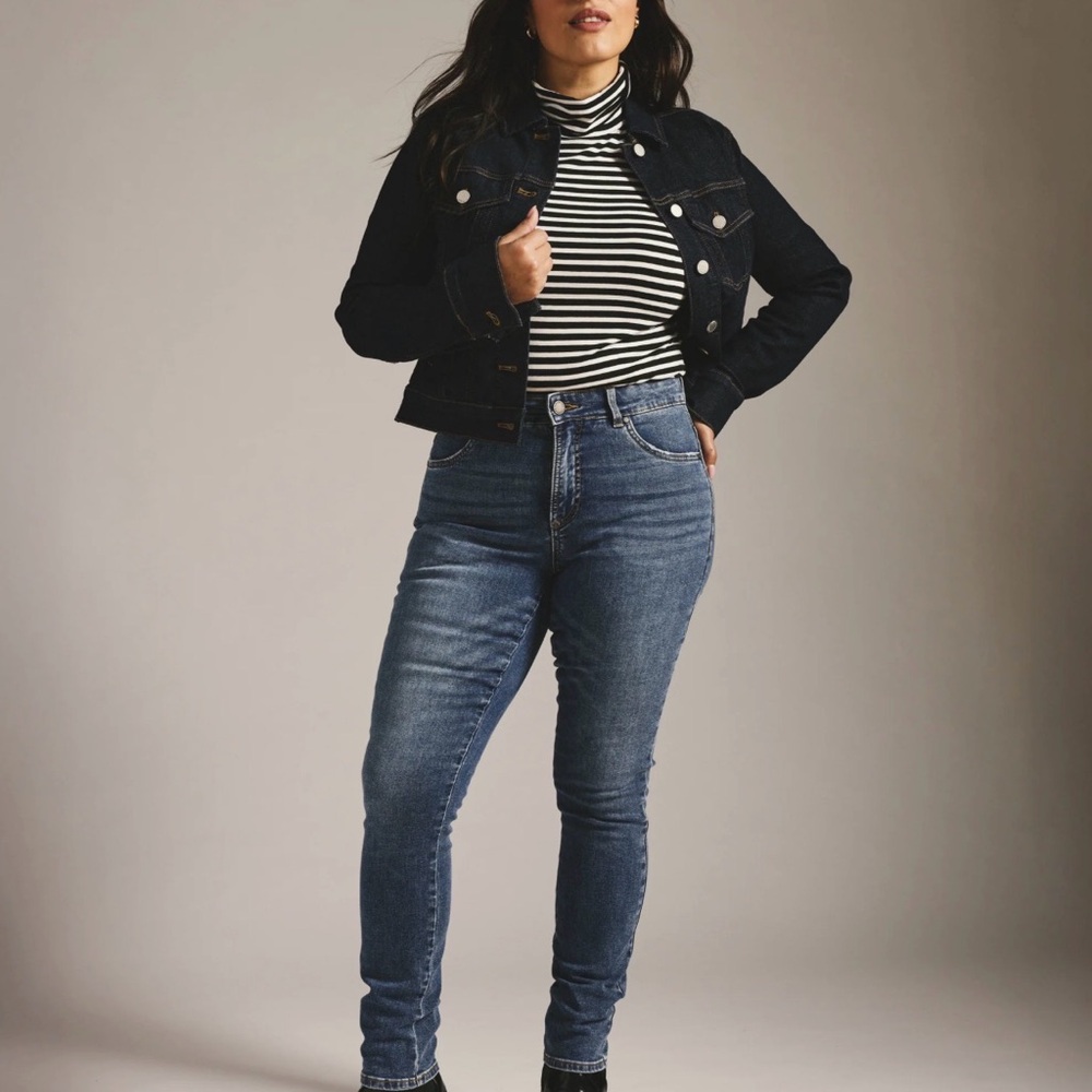 Universal Standard Seine High Rise Skinny Jeans Distressed Blue size 20